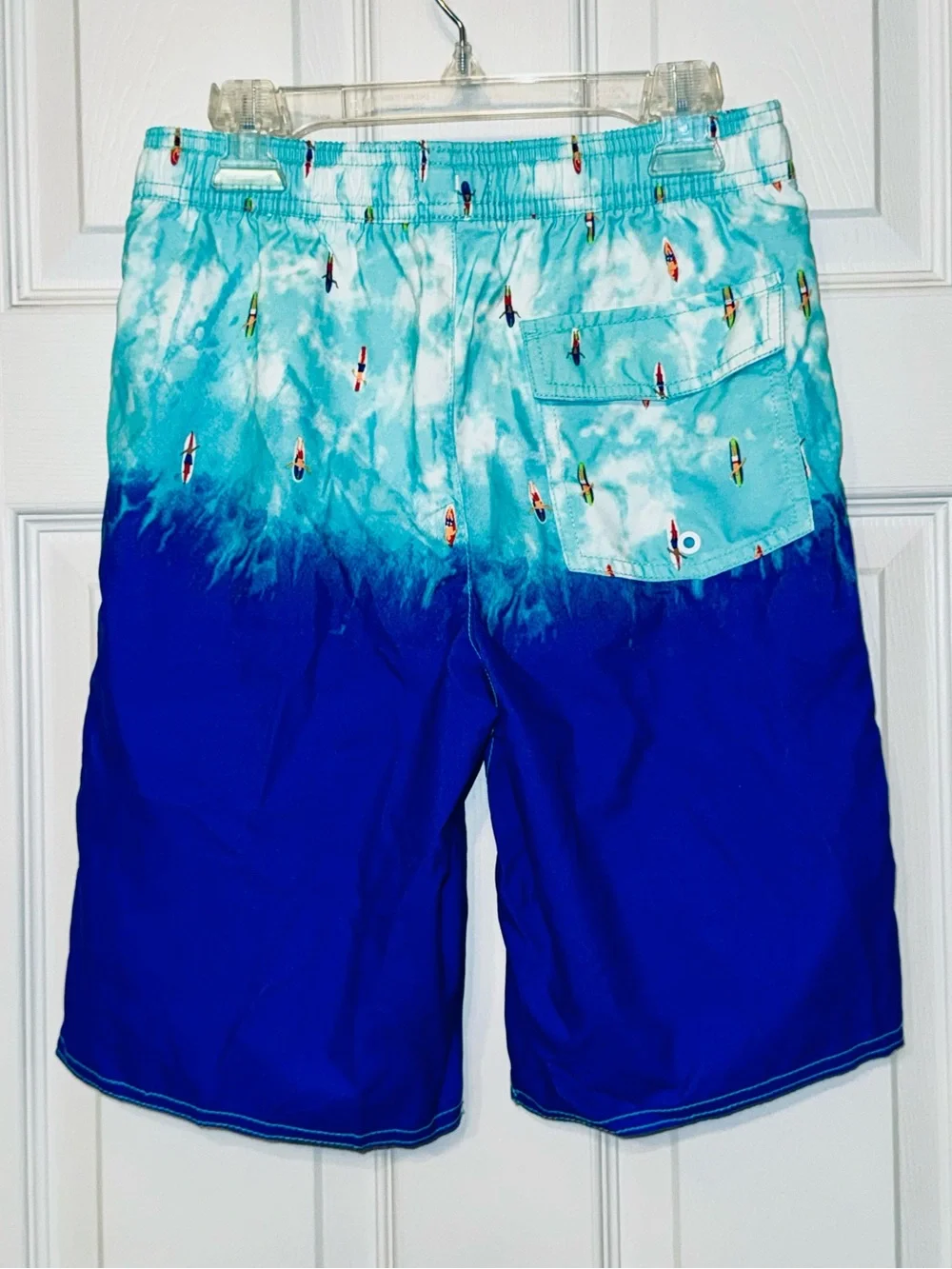 NWT Old Navy Boys Surf Print Swim Trunks | Blue Tie-Dye | Size L (10-12)